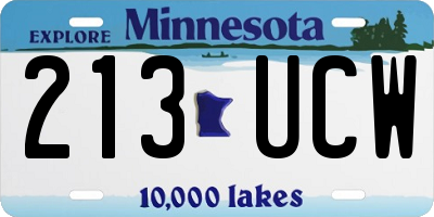 MN license plate 213UCW