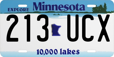 MN license plate 213UCX