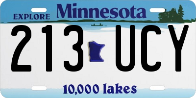 MN license plate 213UCY