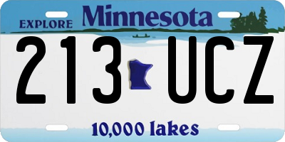 MN license plate 213UCZ