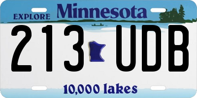 MN license plate 213UDB
