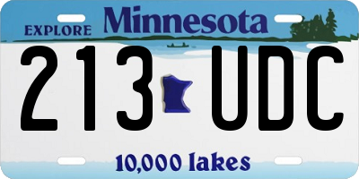 MN license plate 213UDC