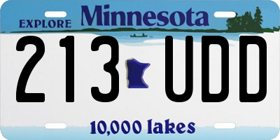 MN license plate 213UDD