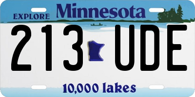 MN license plate 213UDE