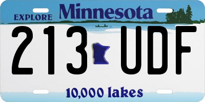 MN license plate 213UDF