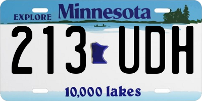 MN license plate 213UDH
