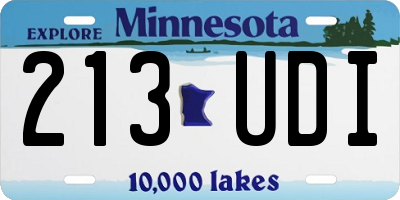 MN license plate 213UDI