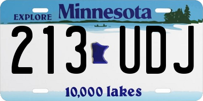MN license plate 213UDJ