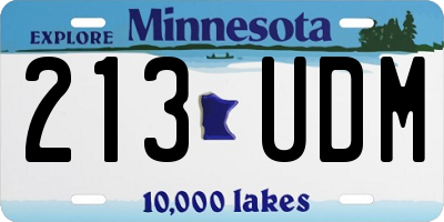 MN license plate 213UDM