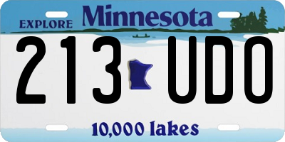 MN license plate 213UDO