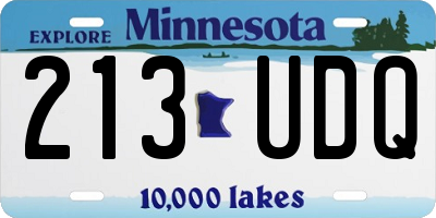 MN license plate 213UDQ