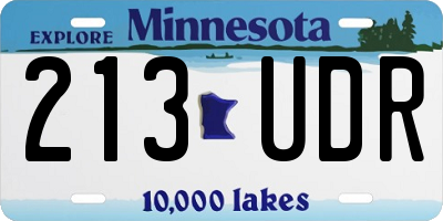 MN license plate 213UDR