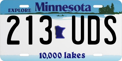 MN license plate 213UDS