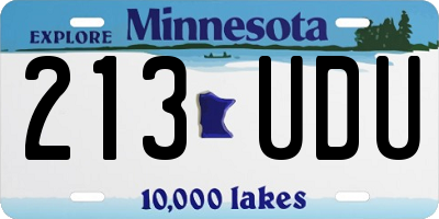 MN license plate 213UDU