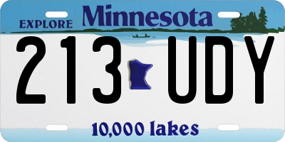 MN license plate 213UDY