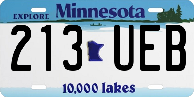 MN license plate 213UEB