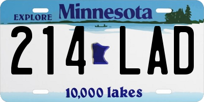 MN license plate 214LAD