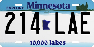 MN license plate 214LAE