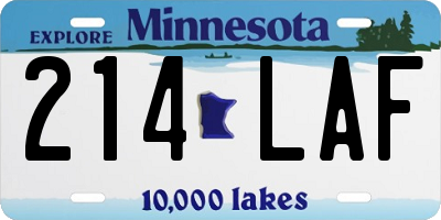 MN license plate 214LAF