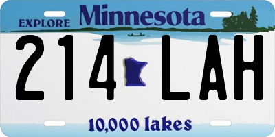 MN license plate 214LAH