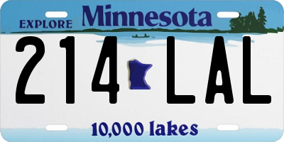 MN license plate 214LAL