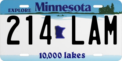 MN license plate 214LAM