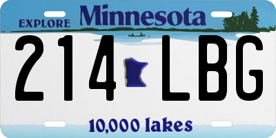 MN license plate 214LBG