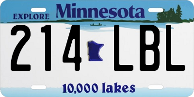 MN license plate 214LBL