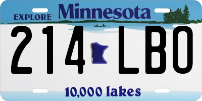 MN license plate 214LBO