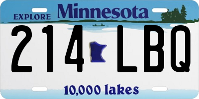 MN license plate 214LBQ