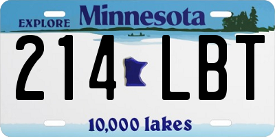 MN license plate 214LBT
