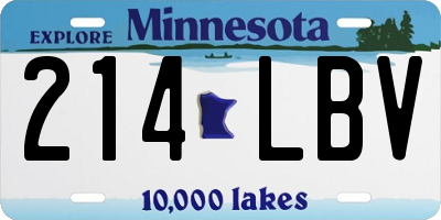 MN license plate 214LBV