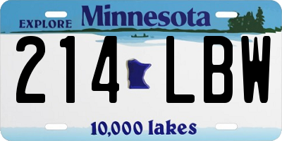 MN license plate 214LBW