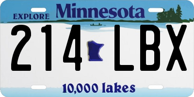 MN license plate 214LBX