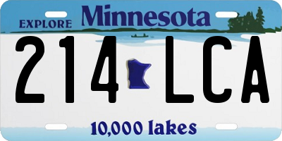 MN license plate 214LCA