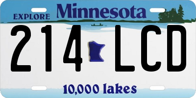 MN license plate 214LCD