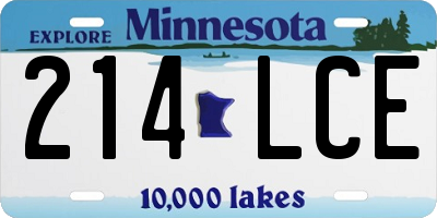 MN license plate 214LCE