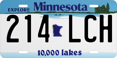MN license plate 214LCH