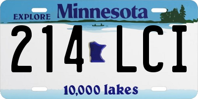 MN license plate 214LCI