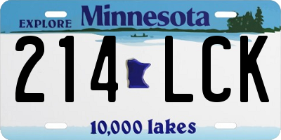 MN license plate 214LCK