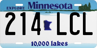 MN license plate 214LCL