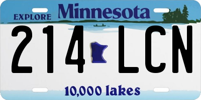 MN license plate 214LCN