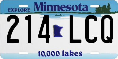 MN license plate 214LCQ