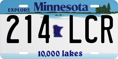 MN license plate 214LCR