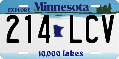 MN license plate 214LCV