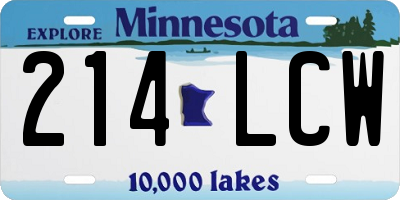 MN license plate 214LCW