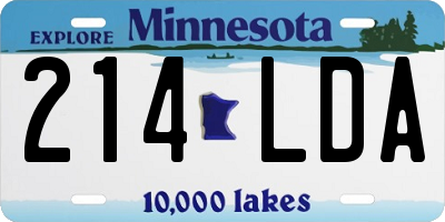 MN license plate 214LDA