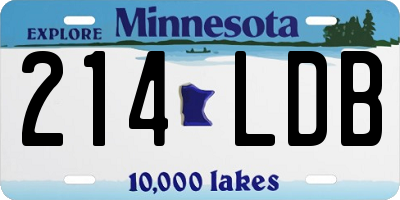 MN license plate 214LDB