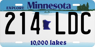 MN license plate 214LDC