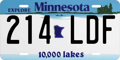 MN license plate 214LDF
